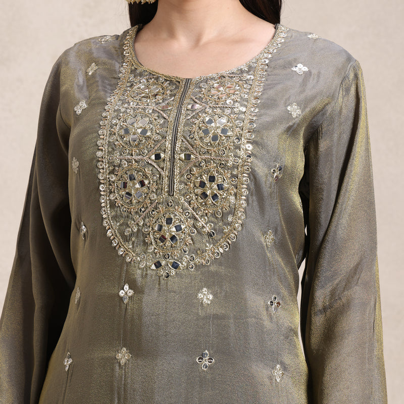 La Radi | Shimmer Gotta Patti & Mirror Work Set | Cutwork Dupatta