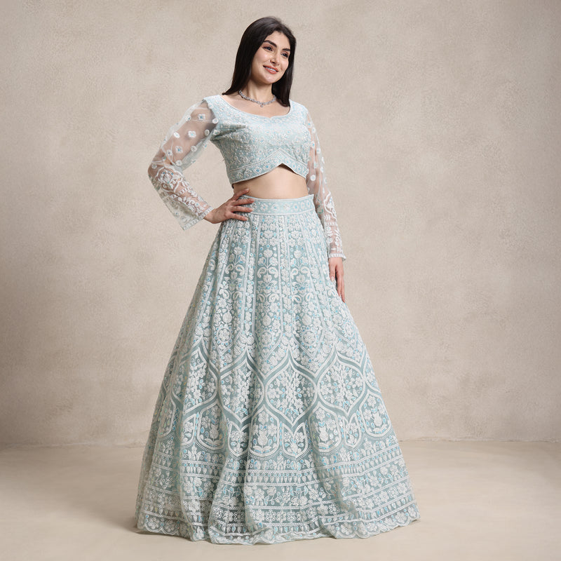 La Radi | Soft Net Lehenga Choli | Embroidered Intricate Beads Work