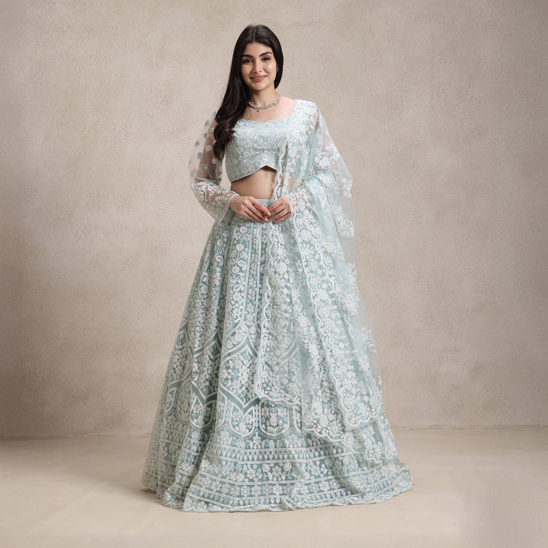 La Radi | Soft Net Lehenga Choli | Embroidered Intricate Beads Work