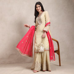 La Radi | Shimmer Suit | Pure Zardozi & Contrast Chiffon Dupatta