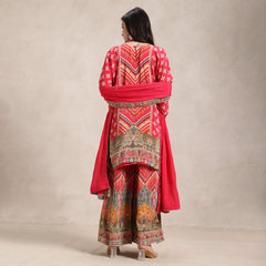 La Radi | Crepe Printed Shirt & Plazo | Gotta Work, Chiffon Dupatta