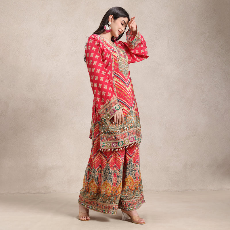 La Radi pure chiffon dupatta with embroidered border drape detail