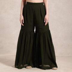 La Radi georgette sharara suit flare detail