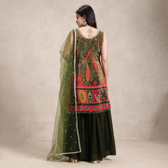 La Radi | wedding guest georgette suit set with net dupatta – position print