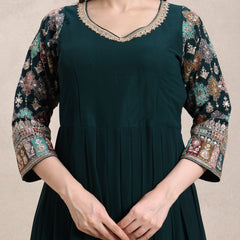 La Radi | Georgette Anarkali | Multi Embroidery, Net Dupatta