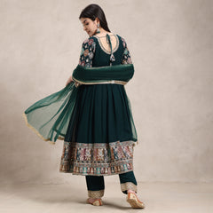  Radi wedding guest Anarkali with multi embroidery borders and sleeve detailing twirl shot