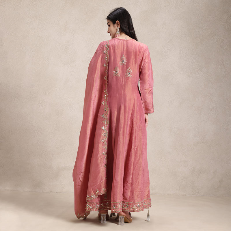 La Radi | Shimmer Fabric Anarkali With Mirror & Gotta Work