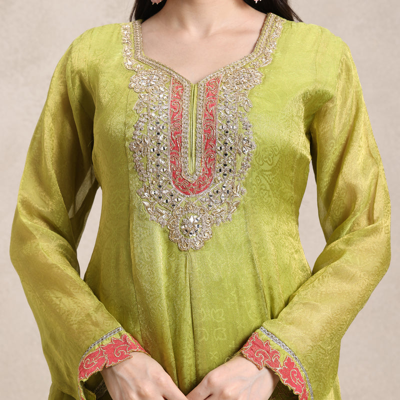 La Radi wedding guest shimmer peplum set with gotta detailing detail