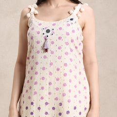La Radi | Lawn Cotton Pom Pom Suit | Chiffon Pom Pom Dupatta Lavender