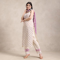 La Radi | Lawn Cotton Pom Pom Suit | Chiffon Pom Pom Dupatta Lavender