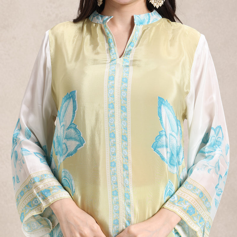 La Radi travel friendly crepe co‑ord set with premium digital print close‑up