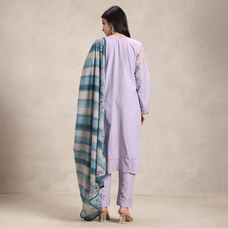 La Radi | Lawn Cotton Heavy Embroidery | Organza Digital Dupatta