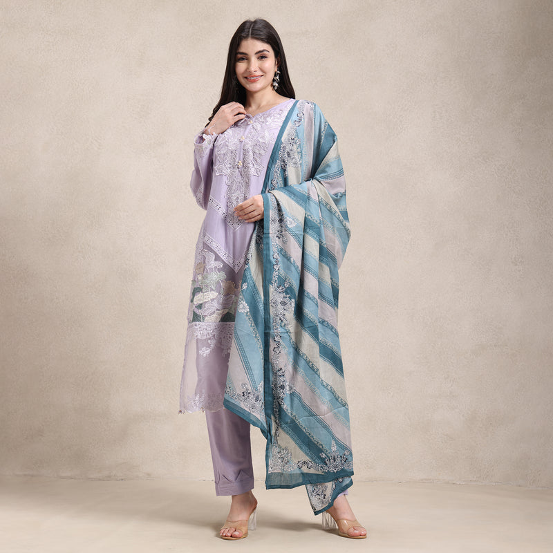 lawn cotton with heavy embroidery 