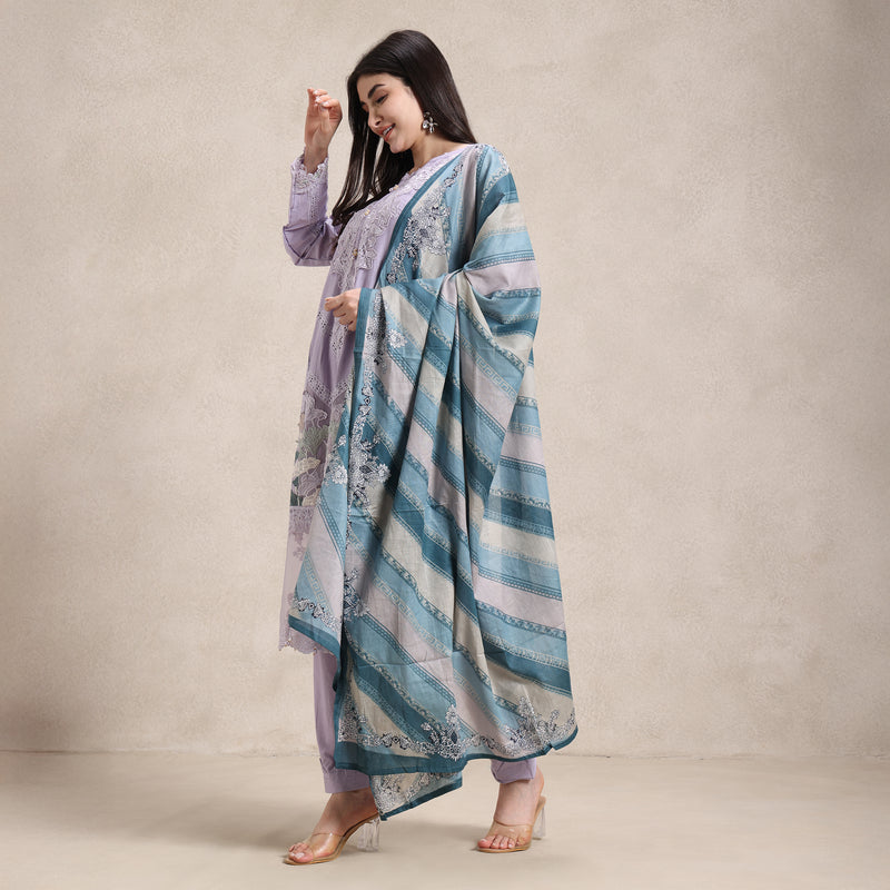  lightweight lawn cotton suit with stitched pants and digital print dupatta