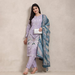 La Radi | Lawn Cotton Heavy Embroidery | Organza Digital Dupatta