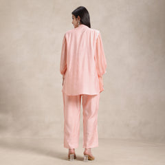 La Radi | Chinon Co‑ord Set | Chiffon Designer Sleeves Rosé Bloom Co-ord Set
