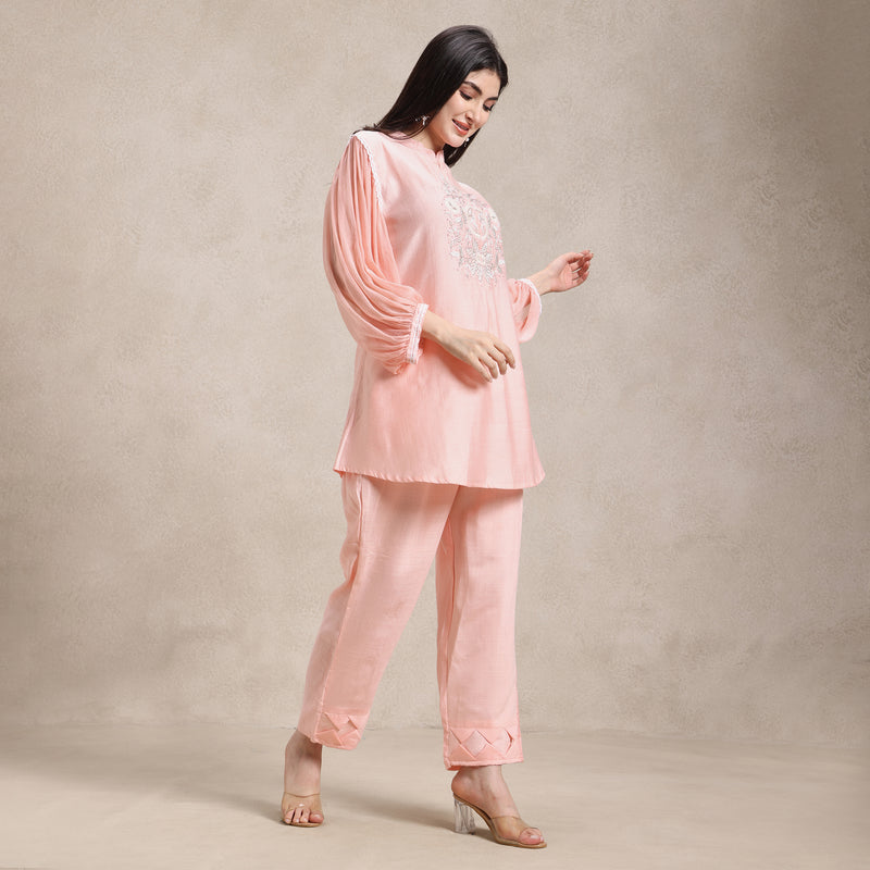 La Radi chinon co‑ord set with chiffon sleeves side profile