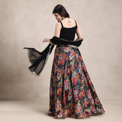 La Radi | Georgette Digital Print Lehenga | Hand Work Choli