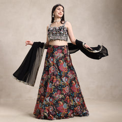 La Radi | Georgette Digital Print Lehenga | Hand Work Choli