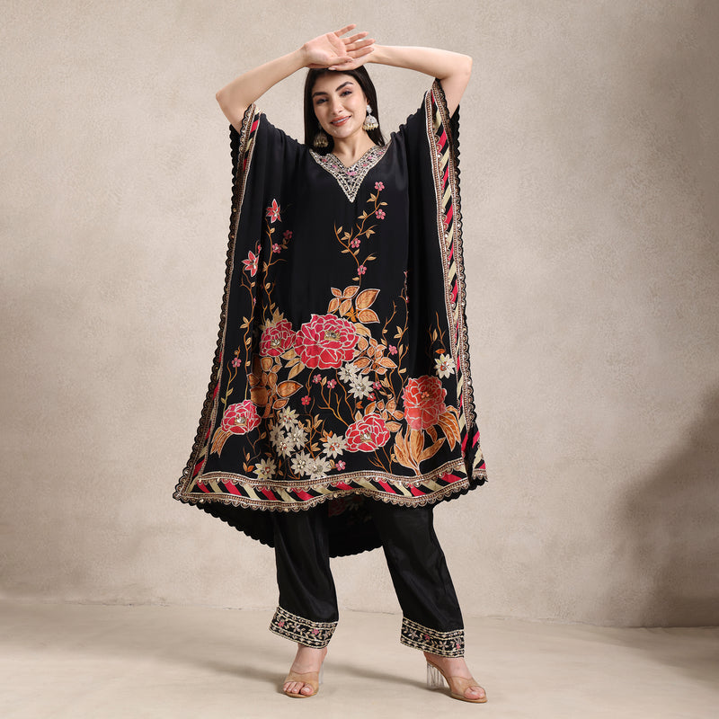 Rajasthani gota work kaftan suit with straight pants
