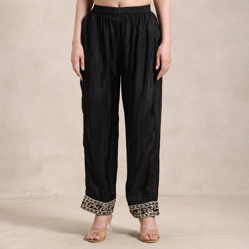 bandhani print style kaftan with pants and gota highlights